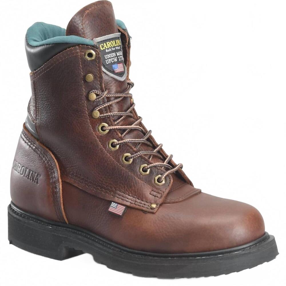 NEW CAROLINA men's sarge hi soft toe made usa work boot in brown